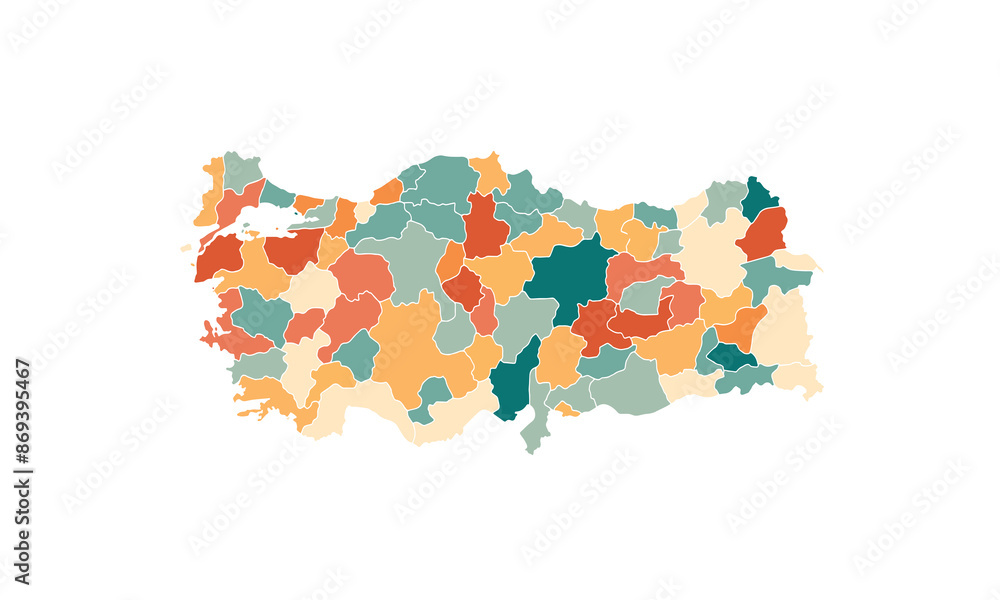 Map of Turkey isolated modern colorful style. for website layouts ...