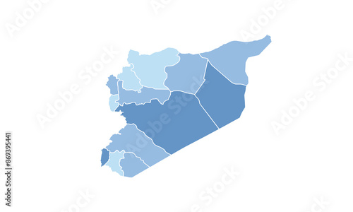 Map of Syria isolated modern colorful style. for website layouts, background, education, precise, customizable, Travel worldwide, map silhouette backdrop, earth geography, political, reports. 