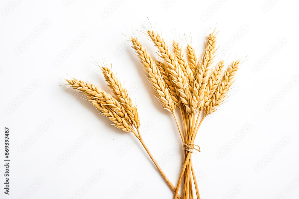 Wheat Spikes on White Background Wheat Spikes on White Background