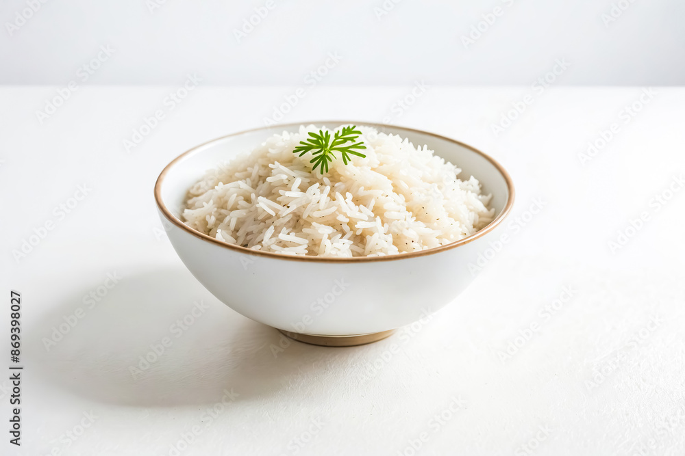 Bowl of White Rice with Garnish Bowl of White Rice with Garnish