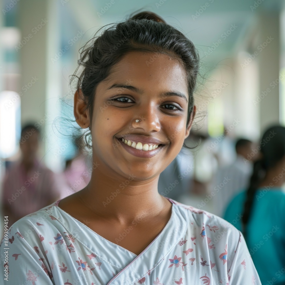 Portrait of a smiling young nurse in the hospital Portrait of a smiling young nurse in the hospital