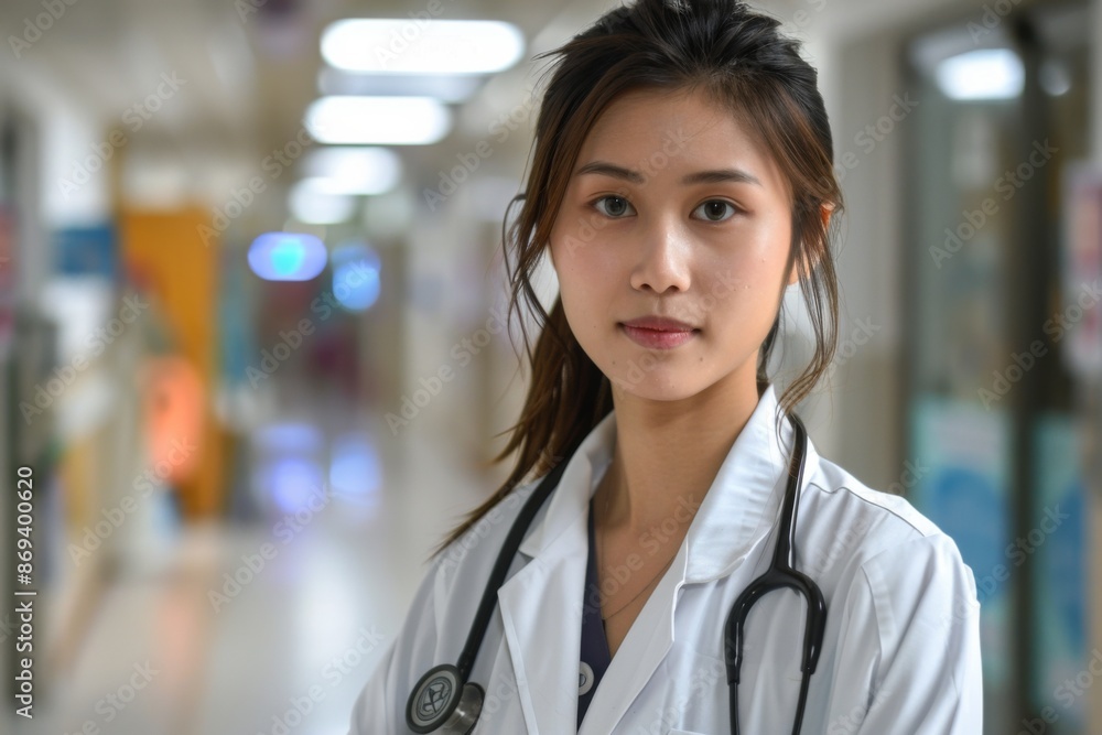 Portrait of a young female doctor at hospital Portrait of a young female doctor at hospital