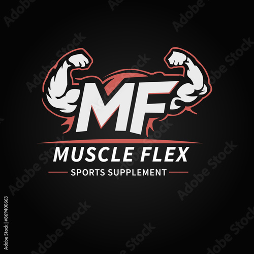 Muscle Flex 01,  logo design, minimalist logo, unique logo, logo maker, creative logo, brand identity	 photo