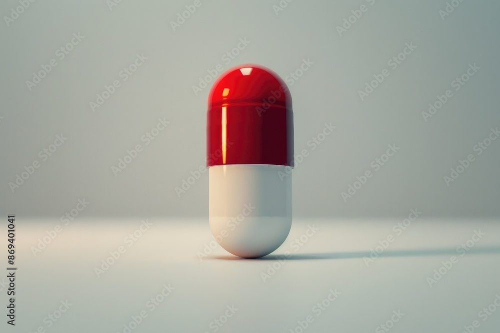 Pill. White and Red Medical Drug for Health and Medication Pill. White and Red Medical Drug for Health and Medication