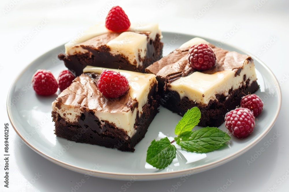 Elegant Chocolate Cheesecake Brownies with Fresh Berries Elegant Chocolate Cheesecake Brownies with Fresh Berries