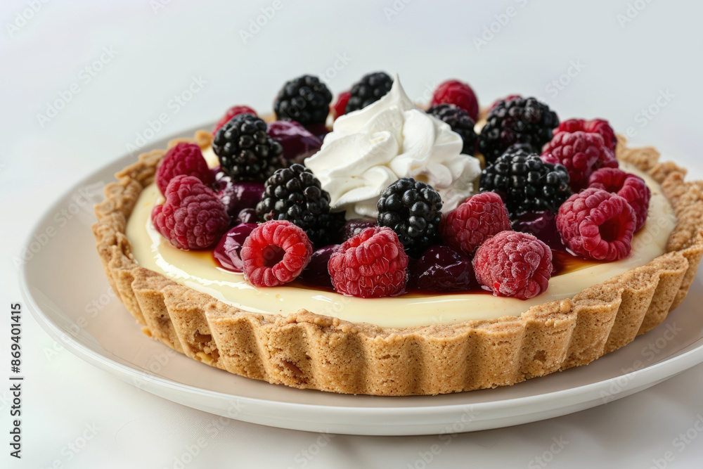 Artisan Cheesecake Tart with Raspberries and Blackberries Artisan Cheesecake Tart with Raspberries and Blackberries