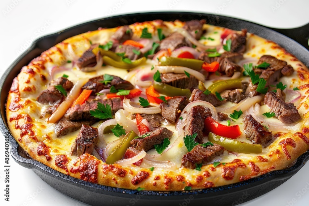 Cheesesteak Skillet Pizza: A Tempting Culinary Delight Cheesesteak Skillet Pizza: A Tempting Culinary Delight