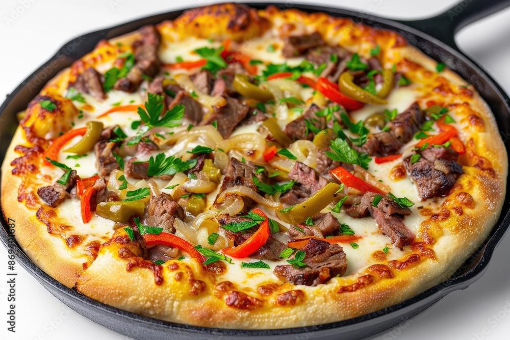 Cheesesteak Skillet Pizza: A Gourmet Delight for the Senses Cheesesteak Skillet Pizza: A Gourmet Delight for the Senses