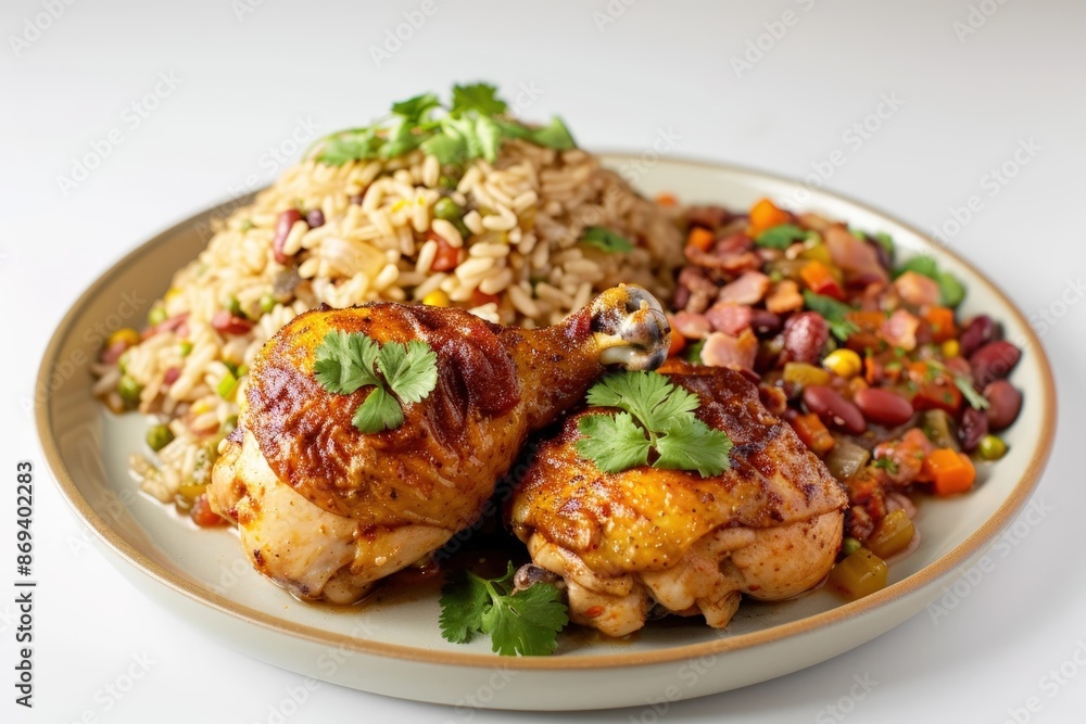 Crispy Skin Chicken with Creamy Red Beans Crispy Skin Chicken with Creamy Red Beans