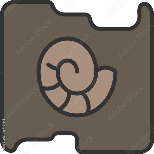 Shell fossil line icon photo