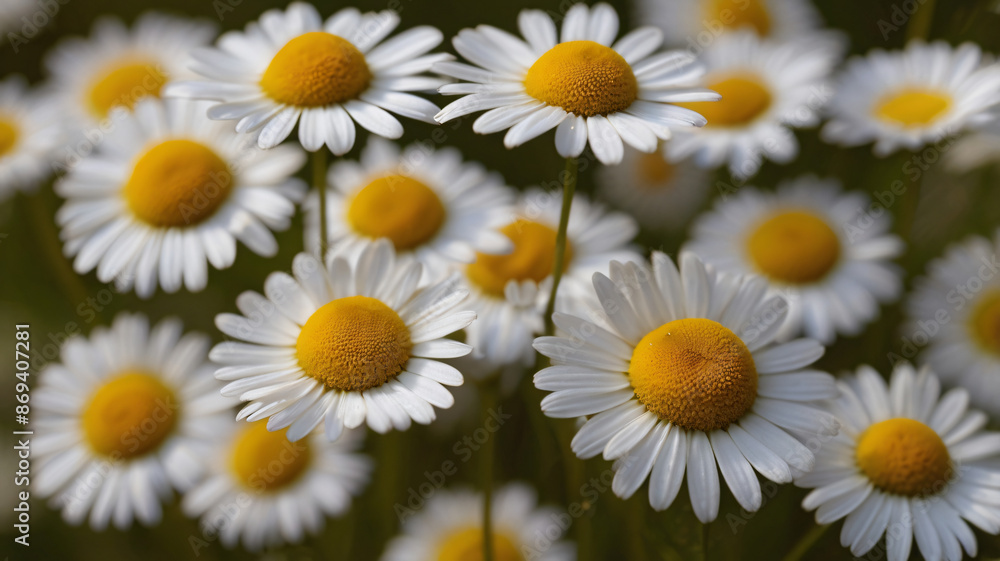 Obraz premium Close-up of a bouquet of chrysanthemum field daisies. Chamomile chrysanthemum close-up.