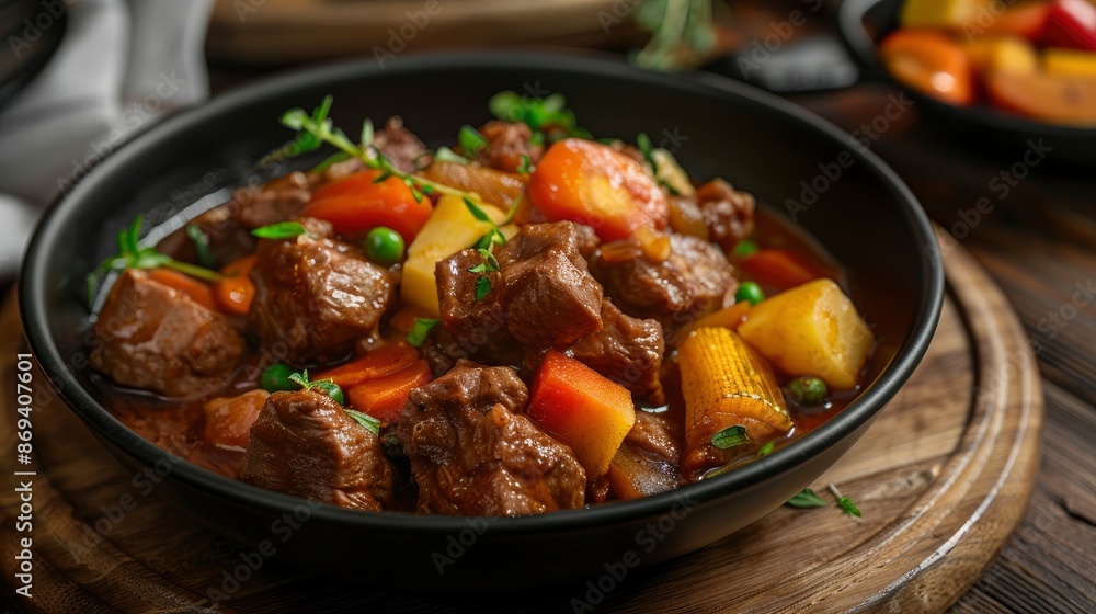 Stewed Meat With Vegetables, A Hearty And Flavorful Dish Stewed Meat With Vegetables, A Hearty And Flavorful Dish