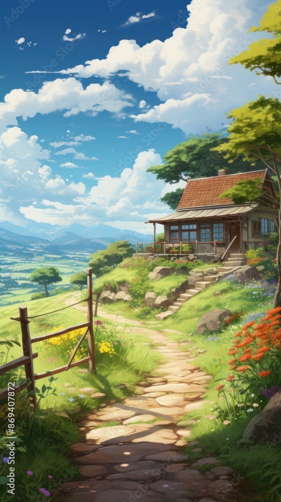 Stunning summer hill architecture landscape outdoors. Stunning summer hill architecture landscape outdoors.