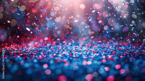 Wallpaper Mural A mesmerizing display of colorful glitter confetti falling, illuminated by vibrant lighting, creating a festive and magical atmosphere. Torontodigital.ca