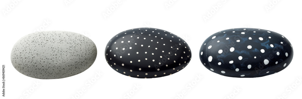 Elegant Oval Stone Collection Set of 3 Wide and Narrow Ovals with Dotted Design Isolated cut out dicut PNG on transparent in Light Studio Elegant Oval Stone Collection Set of 3 Wide and Narrow Ovals with Dotted Design Isolated cut out dicut PNG on transparent in Light Studio