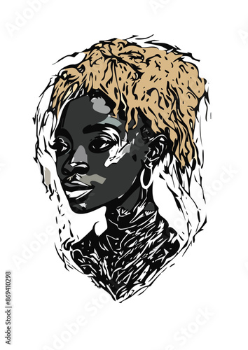 portrait of a dark skinned beautiful woman 