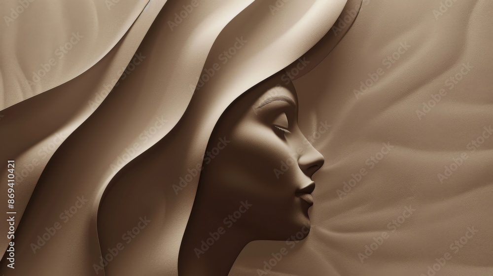 Elegant silhouette of a female face Elegant silhouette of a female face