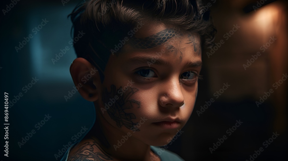 Latino boy with tattoos Latino boy with tattoos