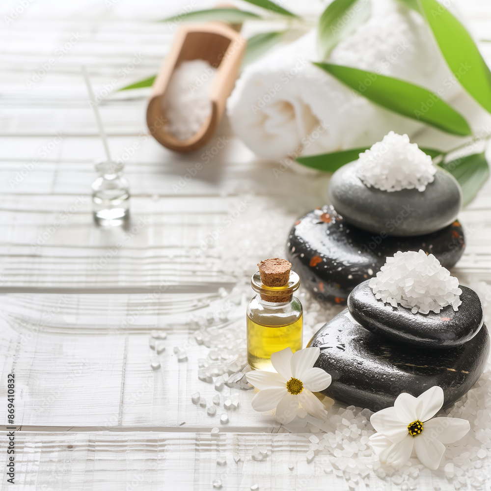 An atmosphere of relaxation, serenity, and pleasure. Anti-stress and detox procedures. Luxury lifestyle. White wooden background. An atmosphere of relaxation, serenity, and pleasure. Anti-stress and detox procedures. Luxury lifestyle. White wooden background.