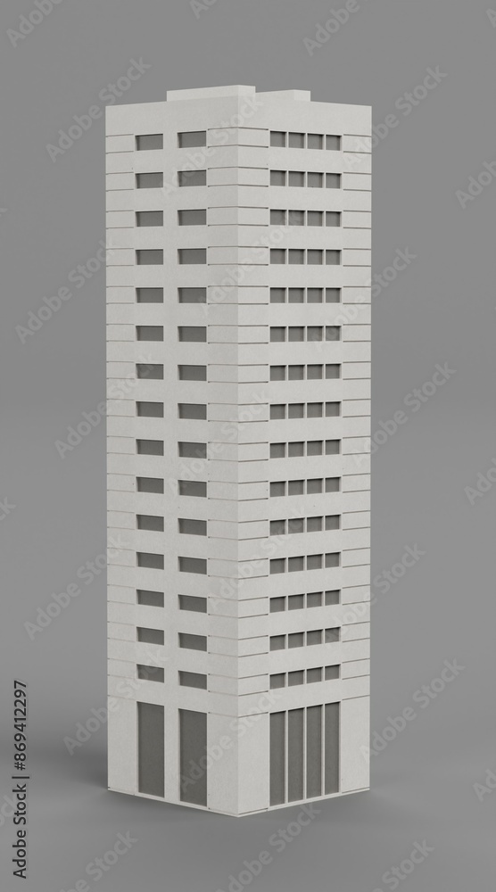 Realistic 3D Render of Paper Skyscraper Realistic 3D Render of Paper Skyscraper