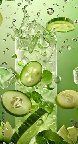 Wallpaper Mural Cocktail with lime, lemon, cucumber and ice Torontodigital.ca