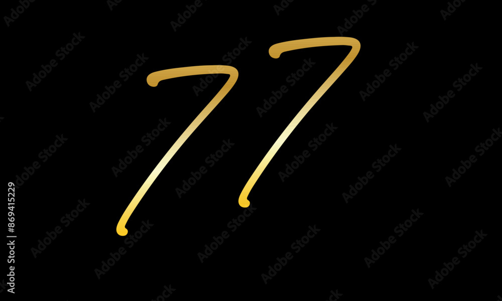 Number Gold Casual Modern Logo Number Gold Casual Modern Logo