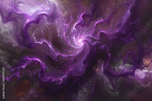 Abstract Purple and White Swirling Nebula Artwork