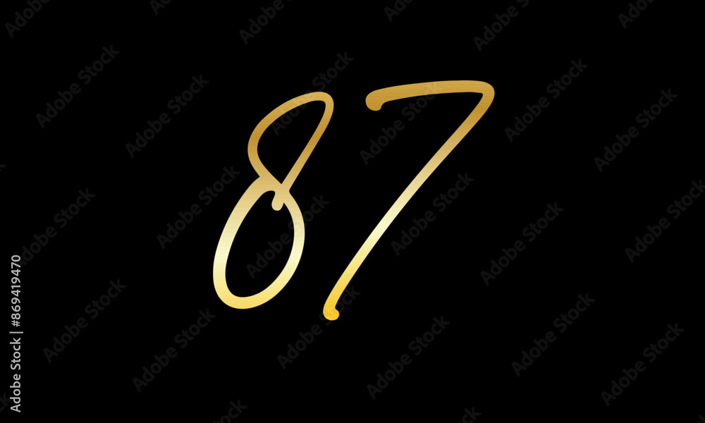 Number Gold Casual Modern Logo Number Gold Casual Modern Logo
