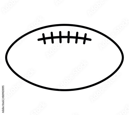 American football Rugby ball - black and white vector silhouette symbol illustration, white background