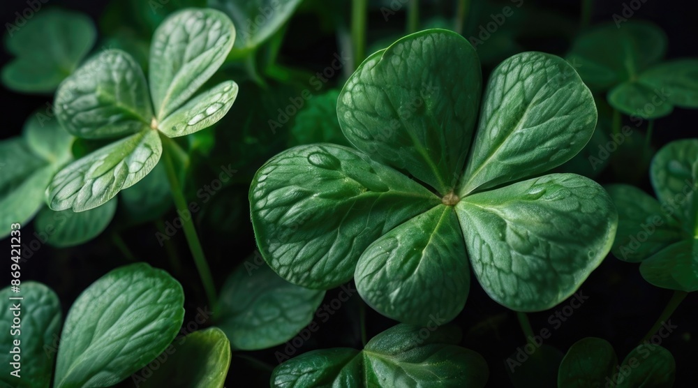 a close-up of green shamrock leaves a close-up of green shamrock leaves