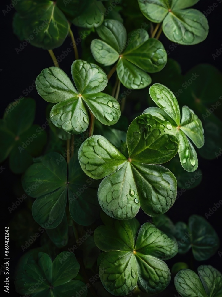 a close-up of green shamrock leaves a close-up of green shamrock leaves