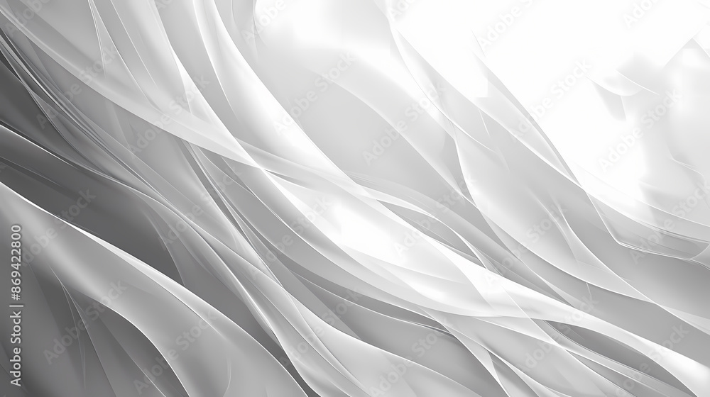 Fototapeta premium Abstract white flowing curves and lines, creating a serene and elegant visual effect.