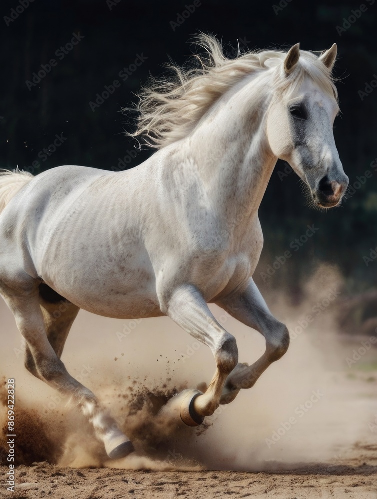 a horse running in the dirt a horse running in the dirt