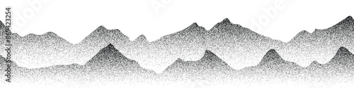 Imitation of a mountain landscape, noisy stippled grainy texture, banner