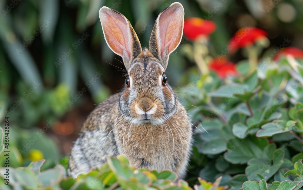 A macro shot of a rabbits soft, pink ears perked up, showcasing the excellent hearing used for detecting predators A macro shot of a rabbits soft, pink ears perked up, showcasing the excellent hearing used for detecting predators