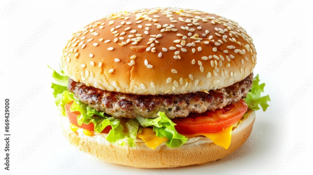 fresh tasty burger isolated on white background fresh tasty burger isolated on white background