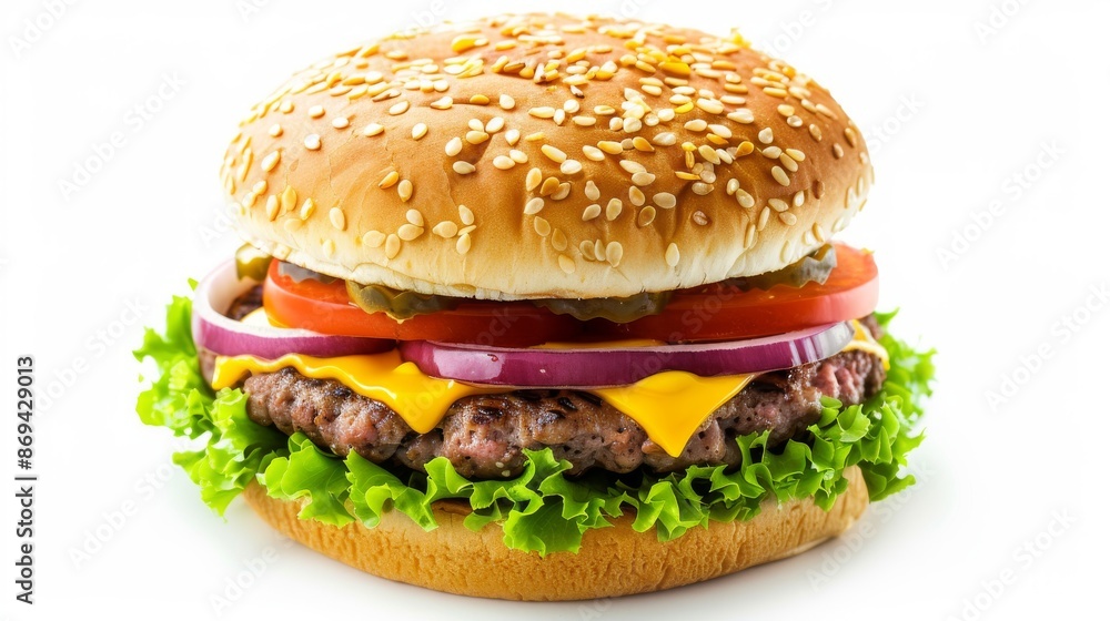 fresh tasty burger isolated on white background fresh tasty burger isolated on white background