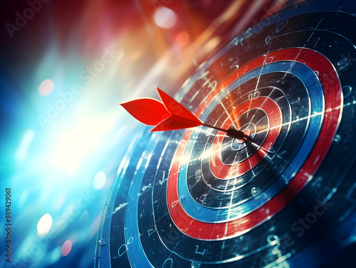 Business Target, Target market, Targeted audience, Corporate business vision, business growth process, technology trend, economic improvement concepts, Concept of aim and objective achievement.