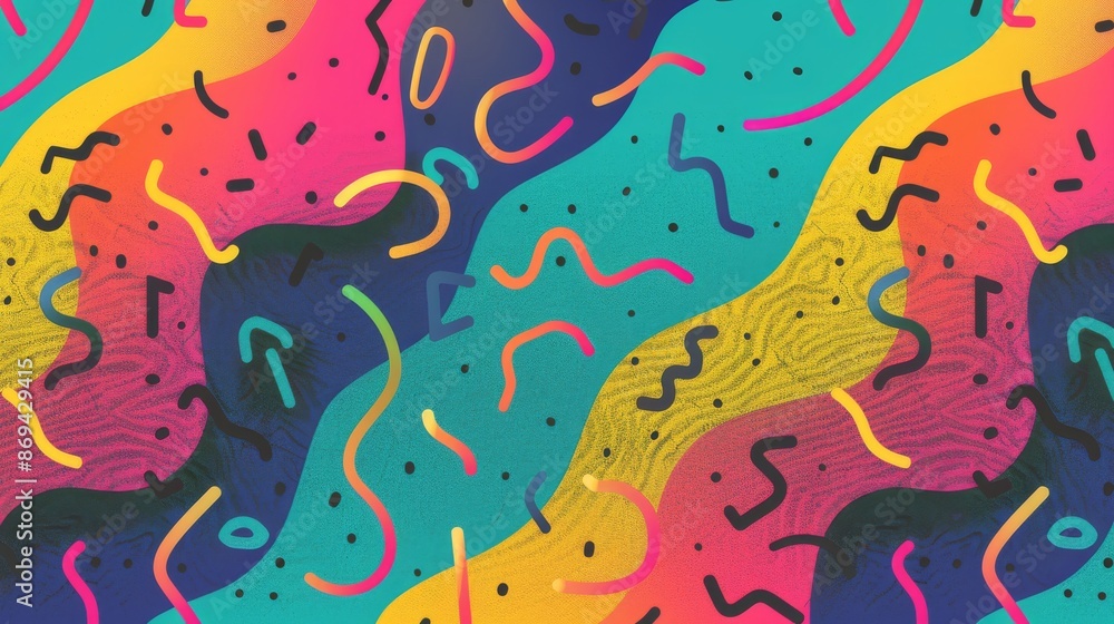90's squiggles seamless, geometric design with a subtle gradient in the background 90's squiggles seamless, geometric design with a subtle gradient in the background