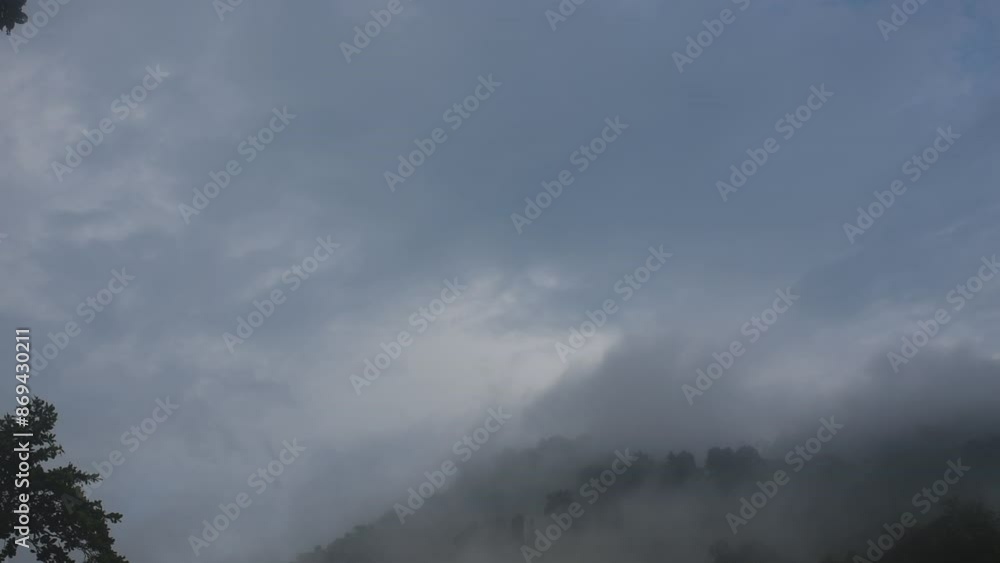 landscape of mountain with mist at Nang rong waterfall in Thailand landscape of mountain with mist at Nang rong waterfall in Thailand