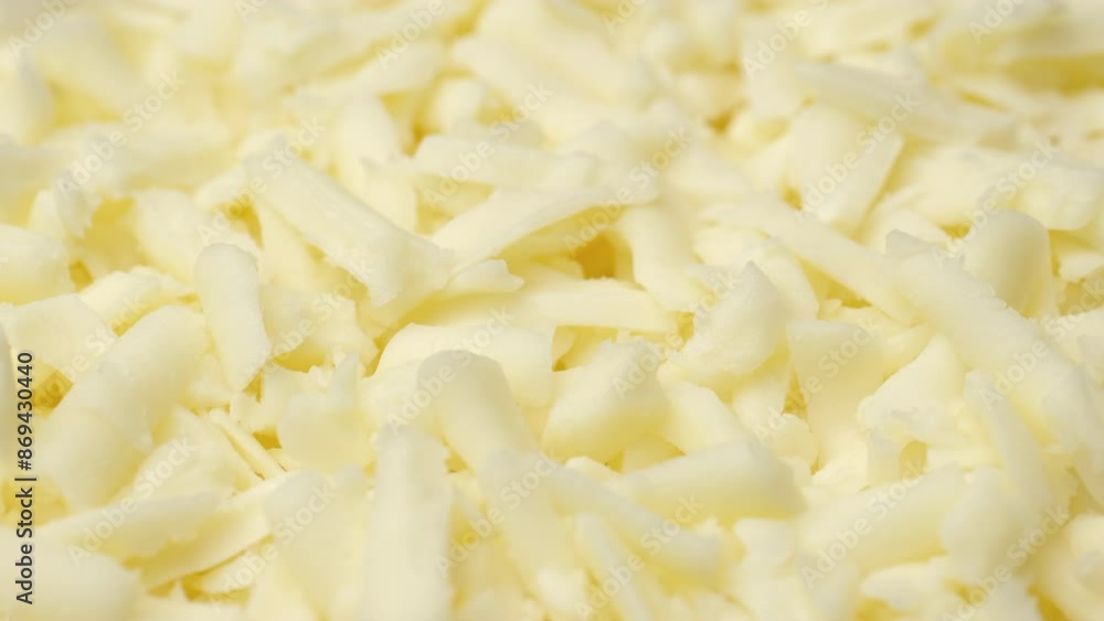Heap of grated cheese, slider shot Heap of grated cheese, slider shot