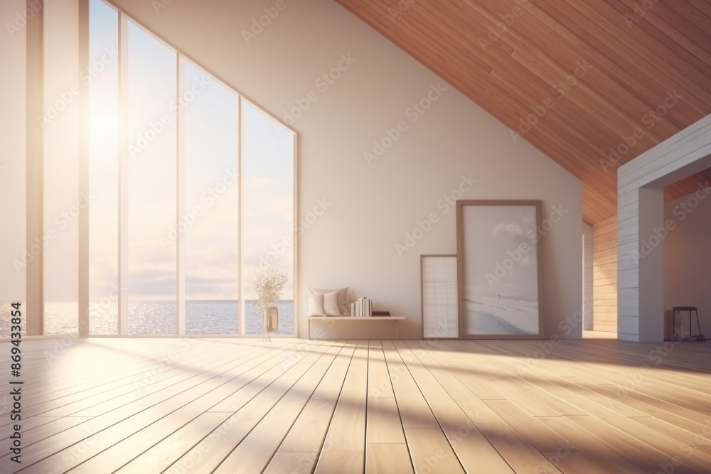 Fototapeta premium Room wood architecture flooring.