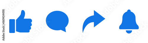 Like, comment, share and subscribe icons