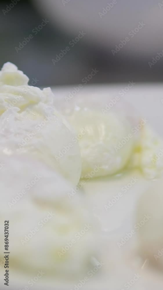 poached eggson a plate. sunny day. angle view. smooth zoom camera movement. poached eggson a plate. sunny day. angle view. smooth zoom camera movement.
