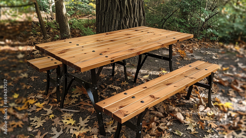 Foldable picnic table and bench set Foldable picnic table and bench set