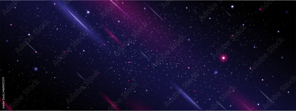 Obraz premium Sky Starry Universe Background,Dark Blue Sky Galaxy Space,Cloud with Nebula,Stars in Winter Night,Nature Stardust field in deep universe, Milky way galaxy,Banner for Christmas ,New Year Background