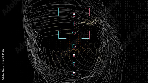 Digital Background. Intelligence concept: futuristic computer. Cloud of dots for software automation. Visualization of particles with financial value. Big Data Background.
