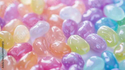 Capture the vivid and vibrant essence of jelly beans, an ideal choice for sweet and candyrelated themes photo