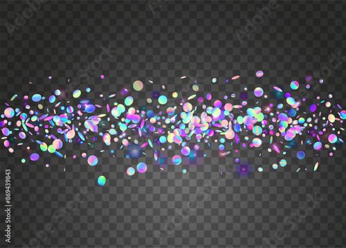 Neon Tinsel. Unicorn Burst. Blue Glare Paper. Hologram Serpentine. Happy Colourful Illustration. Falling Banner. Disco Concept. Cristal Poster. Purple Neon Tinsel
