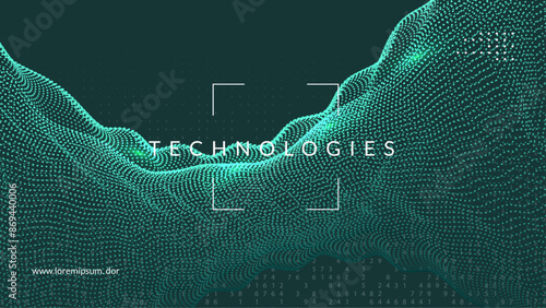 Tech Background. Innovative science, futuristic intelligence. Partial cover of a network banner. Mobile analytics for global information security. Ai Background.